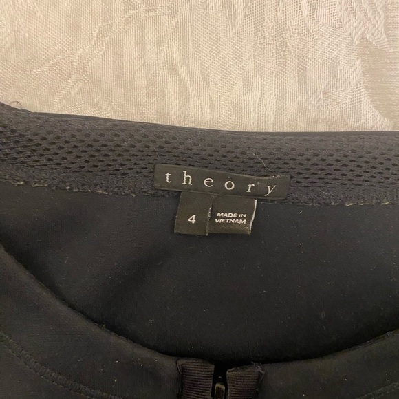 THEORY Tenna Black Neoprene zip Front Dress Size 4 - Picture 12 of 14